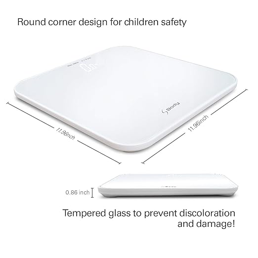 VisionTechShop S Body High Precision Ultra Wide Digital Body Weight Bathroom Scale up to 396lb/180kg, Super-Clear Large LED Display,Step-On Technology, White