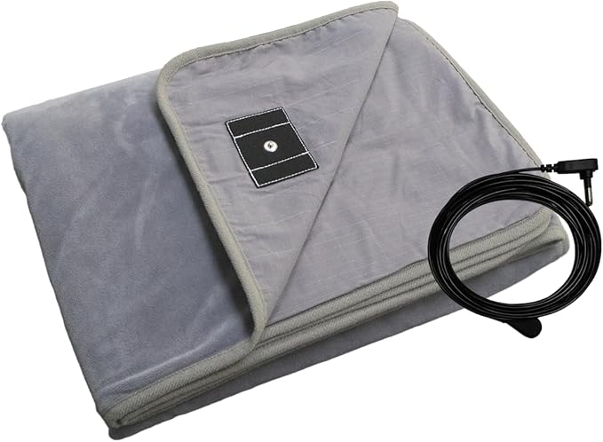 Grounding Blanket, Grounding Throw Blanket for Bed, Earth Connected Flannel Grounding Bed Sheets with Pure Silver Fiber for Improved Sleep, Reduced Stress (47"x59", Grey)