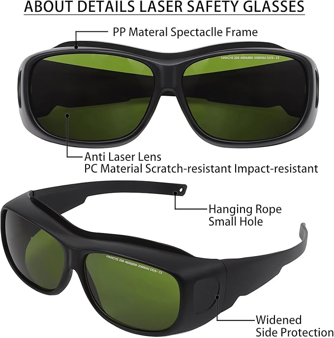 Laser Safety Glasses Red Light Therapy Goggles UV Blocking Laser Glasses for Laser Cosmetology Operator Eye Protection
