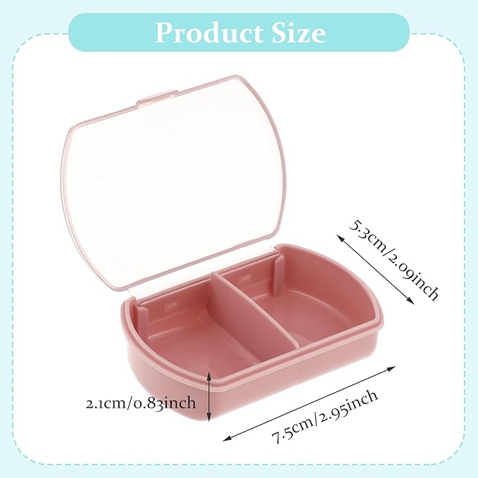Sibba Pill Organizer Box Case 2 PCS Waterproof Travel Medicines Container Purse Essentials Small Cute Fish Oil Holder Supplements Mini Pillbox Dispenser Reminder Portable Pocket Pouch Accessories