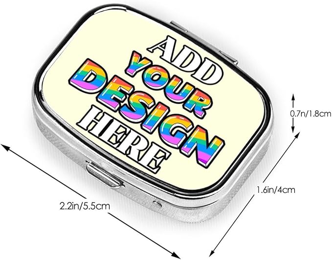 Custom Travel Pill Box, Medicine Pill Organizer Case Container Travel Pill Holder Vitamin for Boxes Med Wallet Portable Mini Pastillero Square, Light Yellow, Personalized Gifts