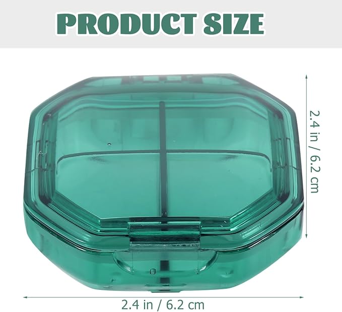 iplusmile 4 Compartment Pill Box, Moisture Proof Travel Pill Organizer Casefor Pocket Purse, Daily Portable Medicine Case for Vitamin, Fish Oil, Supplement