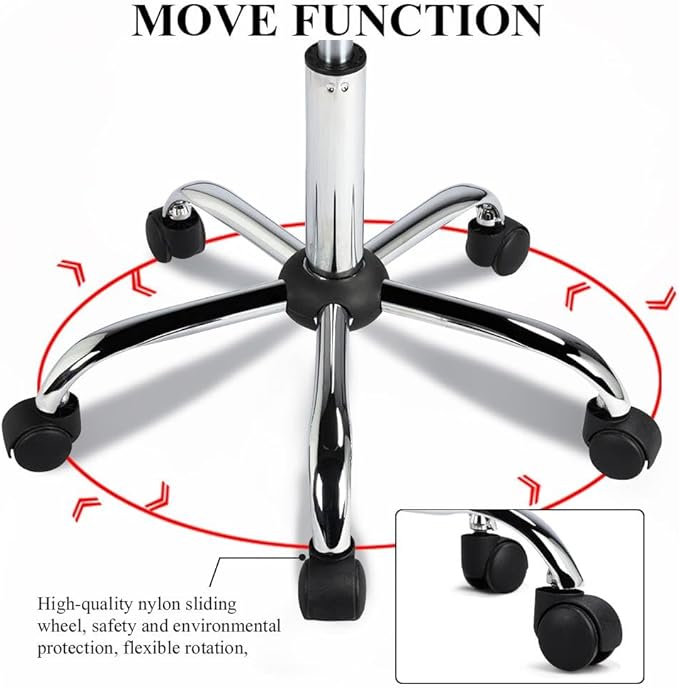 Yaheetech Height Adjustable Rolling Swivel Salon Stool Chair Hydraulic Ergonomic with Backrest Wheels for Tattoo Massage Facial Spa Manicure Dentist Clinic,Black