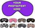 AMAPARK Custom Sleep Mask Add Your Own Design Personalized Photo Text Logo Soft Sleeping Masks for Men Women Wedding Anniversary Customized Gift, Blue Violet