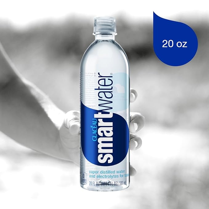 smartwater vapor distilled premium water bottles, 20 fl oz, 24 Pack