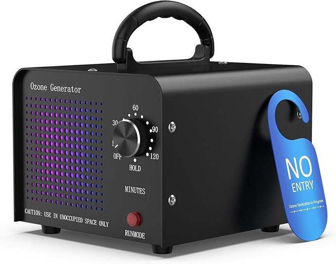 0zone Generator 30000mg - O3 Air Purifier for Home & Car, Ozone Machine Odor Removal for Smoke & Pet (Black)