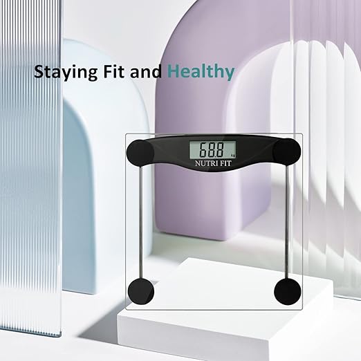 Digital Bathroom Scale for Body Weight Accurate, Smart Weighing Scale Bath Electronic Scale Kg for Weight Loss, 330lbs Capacity, Large Display, Black