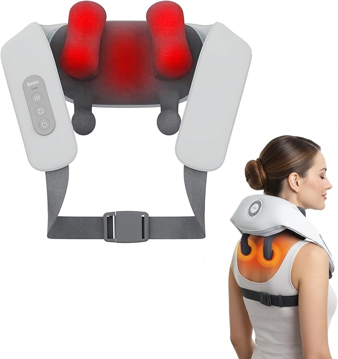 Shiatsu Neck and Back Massagers with Heat, 150 Mins Uses, 4 Modes & Adjustable Massage Head, Electric 3D Deep Tissue Kneading for Shoulder, Leg, Muscle Soreness, Pain Relief, Relaxation for Women, Men