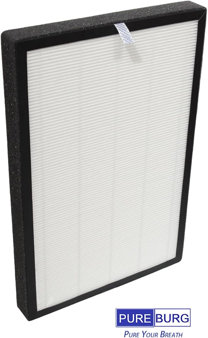 PUREBURG Replacement Filter Compatible with newpad KJ-460 Air Purifier, 2-Pack H13 HEPA Activated Carbon 2-in-1 3-Stage Filtration