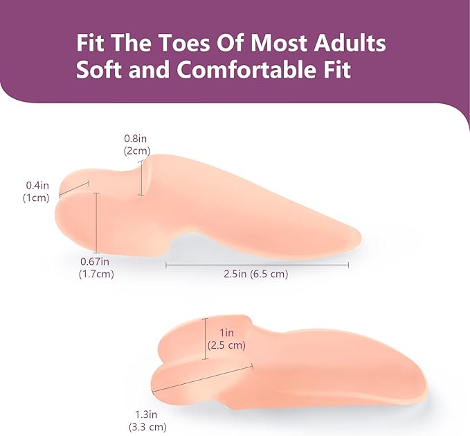 Bunion Cushion Protector, 10 Packs of Bunion Corrector Pads with Separator for Big Toe, Gel Shield for Foot Pain Relief, Calluses, Corns - Beige