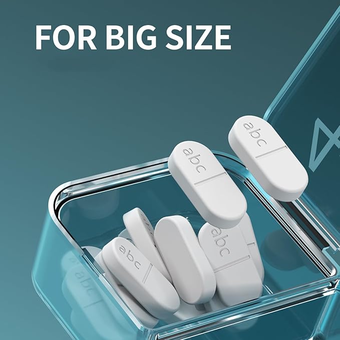 Catekro Weekly Pill Organizer 1 Times a Day, Travel Pill Box 7 Day, Free Portable Easy to Clean, Portable Travel Pill Case for Medication, Vitamins, Fish Oils, Supplements (Blue)