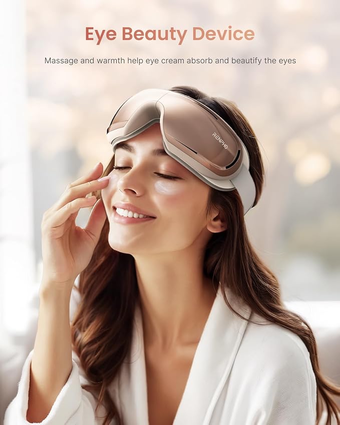 RENPHO Eyeris 3 Eye Massager with Heat and Cooling Voice Control, Mothers Day Birthday Gifts for Mom Women Men Her, FSA Eligible HSA Eye Mask for Migraine Relief, Eye Care Dry Eye Relax Reduce Strain