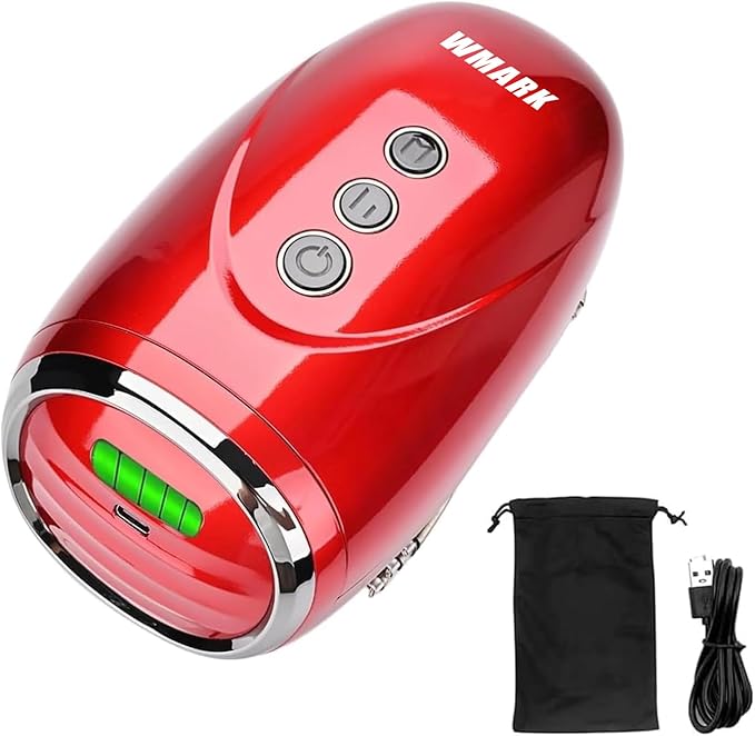 Cordless Handheld/Barber Massager Massager, Charge Neck/Legs/Hand/Face Massager, 2 Massage Nodes 2600AMH （Red）