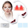Under-Eye Red Light Therapy Device, Jaxbo Red Light Therapy Glasses with Microcurrent,Eye Massager for Relieve Eye Bags, Eye Fatigue, Dark Circles, with Glasses Cleaning Cloth