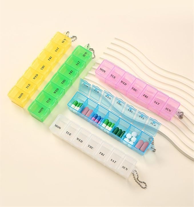 Weekly 7 Day Pill Organizer, Travel Pill Box, Pill case, Medicine Organizer, Pill Container, Pillbox 7 Day, Pill Dispenser, Medication Organizer, Pill Organizer Weekly
