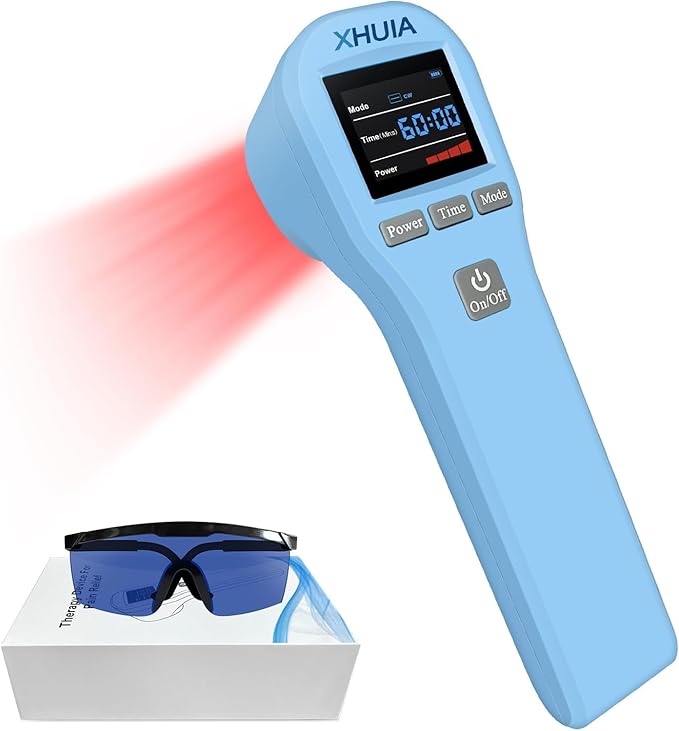 Red Light Therapy Device for Body, 4x808nm+16x650nm Handheld Red Light Therapy for Back, Knee Use, Near Infrared Light Therapy for Muscle Joint Pain Relief, Cold Light Therapy Machine for Humans Pets