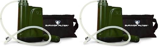 Survivor Filter PRO X - Electric Portable Camping Water Filter - Filters Bacteria, Parasite, Viral (Pack of 2)
