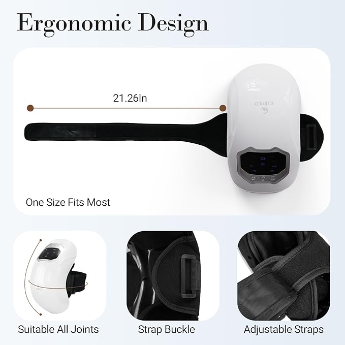 Knee Massager with Heat and Vibration - FSA Eligible HSA Approved - Portable Cordless Knee Massagers for Knee Pain Relief, Gifts for Mom Dad Grandpa Grandma The Elderly Seniors Parents