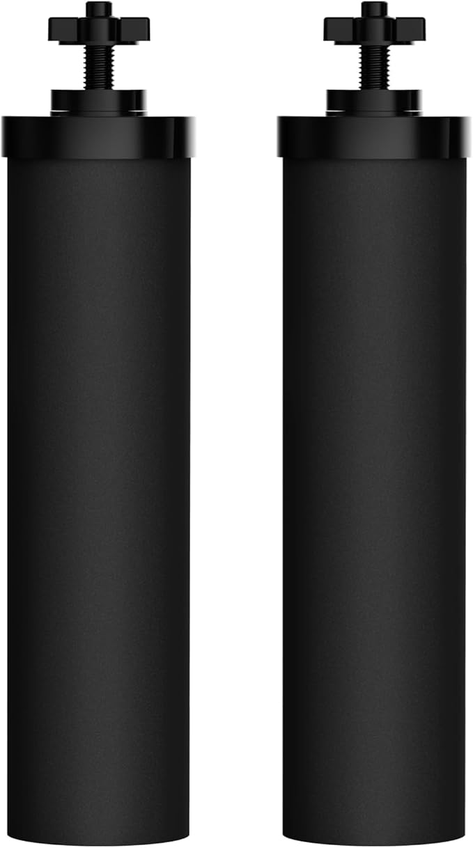 AQUA CREST NSF/ANSI 42&372 Certified Water Filter, Replacement for Berkey® Gravity Water Filter System, Berkey® Black Purification Elements, Pack of 2