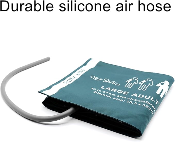 Universal NIBP Cuff with BP12 Connector for Large Adult, 33-47 cm Reusable Single Tube Nylon Replacement BP Cuff with Inner Airbag for Blood Pressure Monitor Machine