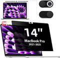 IPROKKO Magnetic Privacy Screen for MacBook Pro 14 Inch (2021-2026, M1, M2, M3, M4, M5, Pro, Max), Removable Matte Anti Blue Light Glare Filter Private Spy Screen Cover Compatible with 14.2in Mac Laptop [2-in-1 Privacy Kit]