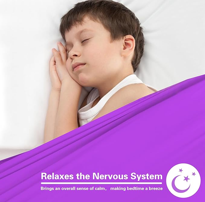 Sensory Sheet for Kids Special Needs Bed Sheet for All Night Comfort - Breathable and Stretchy (Purple, Full)