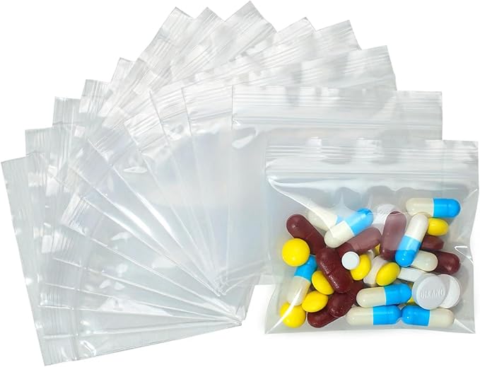 500 Packs Pill Pouch Bags 6 mil 3x2.75'', Bpa Free Travel Medicine Organizer, Pill Organizer Multi-Purpose Clear Small Portable, Pill Case for Purse, Pill Pockets for Meds, Storage, Packaging & Travel