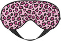 Light Pink Leopard Sleep Mask Eye Mask with Adjustable Strap Eye Sleep Shade Cover Blocks Light for Women Men Airplane Travel Nap