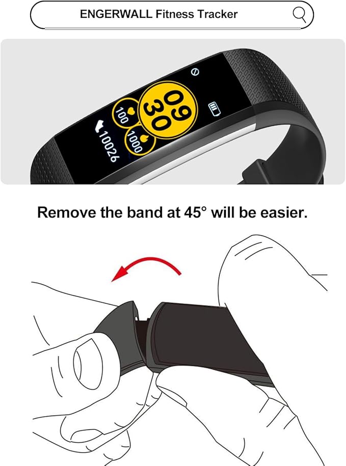 ENGERWALL Watch Band ONLY for Fitness Tracker S5, Replacement Bands Fit for Runmefit S5 Fitness Tracker Smart Watch