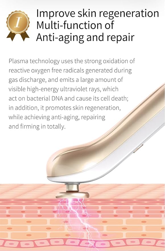 KinseiBeauty Plasma Facial Device, Ozone Skin Care Machine, Face Massager for Acne Treatment, Brightening, Anti-Wrinkle