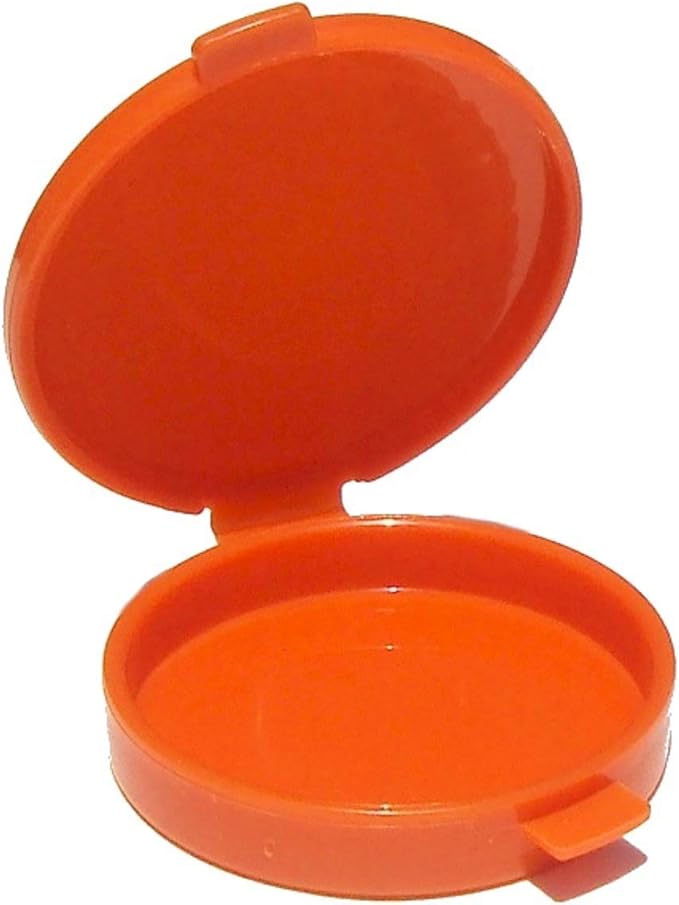 Tupperware Mini Clamshell Pill Keeper Round Pocket Container, Orange