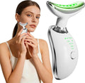 Face and Neck Massager Tool with Heat & 3 Light Therapies, Smart Vibration, Red-Light-Therapy and EMS Modes, Gua Sha Facial Tools for Face and Neck Skin Care and TMJ Relief (White)