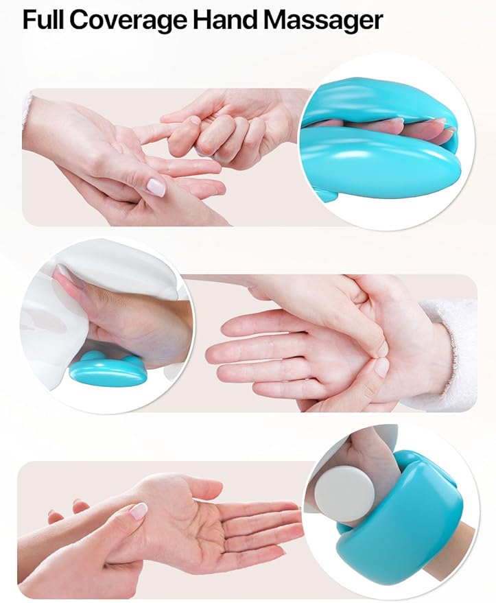 ALLJOY Hand Massager for Arthritis and Carpal Tunnel Relief, Cordless Electric Hand Massager with Heat and Compression for Finger Numbness, Mothers Day Gifts for Women and Men (White)