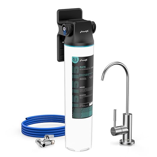 Frizzlife SW15F Multi-Layer Under Sink Water Filter, Reduces Chlorine, Lead, Fluoride, Heavy Metals, VOCs, Bad Taste & Odor, NSF Certified, 5min DIY Install, 3s Replacement