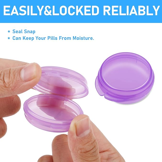 8pcs Small Pill Box Cute Portable Pill Case Travel Pills Organizer Box Medicine Dispenser Earplug Container Vitamin Holder Liver Oil Storage Case for Women Men Pocket Purse Briefcase
