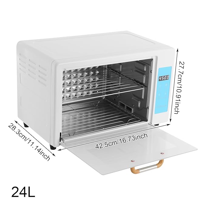24L Multifunctional Nail Tool Cleaning Machine, Nail Tool Drying Box with 167℉ Hot Air, Adjustable Tiers, LED Display, For Hair, Salon, Spa, Nail, Salon (Blue)