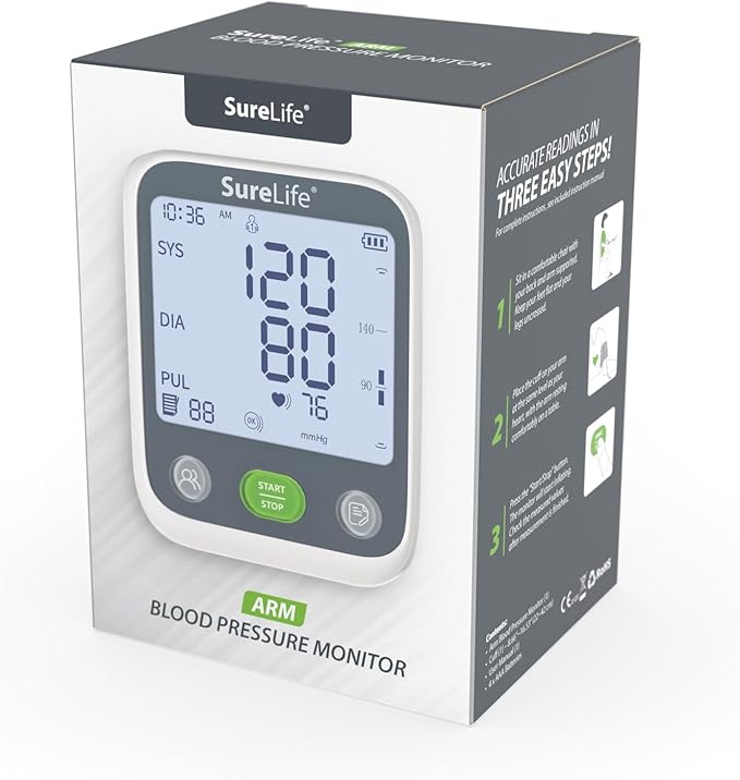SureLife Arm Blood Pressure Monitor with Universal Size Arm Cuff