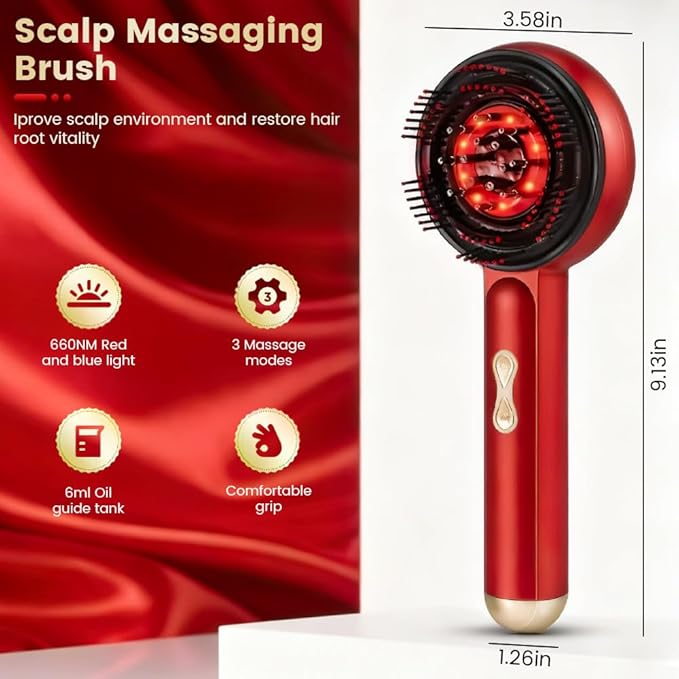 3-in-1 Scalp Massager for Hair Growth, Electric Hair Oil Applicator with EMS & Scalp Brush for Deep Cleansing, Rechargeable Head Massager for Scalp Care and Relaxation at Home