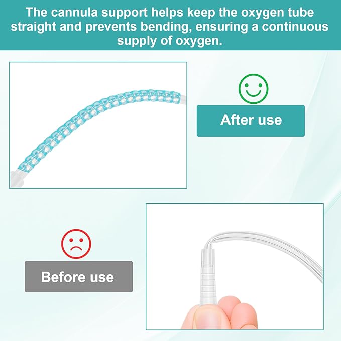10 Pack Oxygen Tube Support Crimp Straightener for Oxygen Concentrator Machine, Oxygen Tubing Support for Oxygen Concentrator Oxygen Tank Oxygen Hose Nasal Cannula Oxygen Accessories (Radiant Blue)