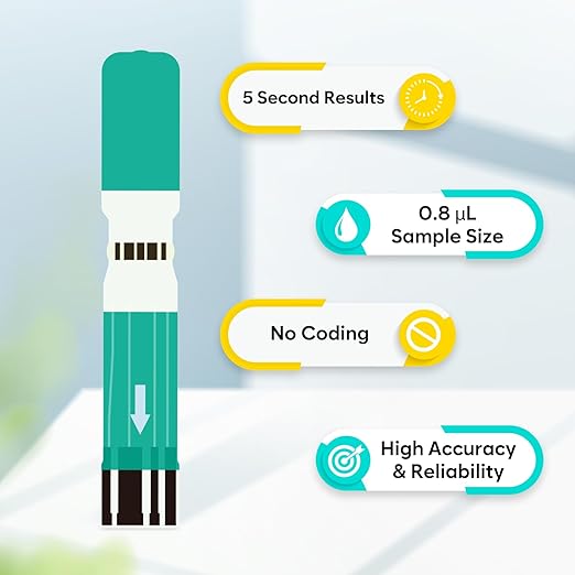 Easy@Home Blood Glucose Test Strips for Diabetes: for Use with Blood Sugar Monitor - Self Glucose Testing - 100 Diabetic Test Strips EBG-100SL-STRIP