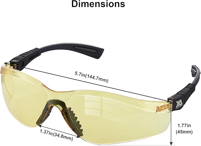 xaegistac Shooting Glasses Anti-fog Shooting Range Eye Protection, Adjustable Safety Glasses with Zipper Hard Case