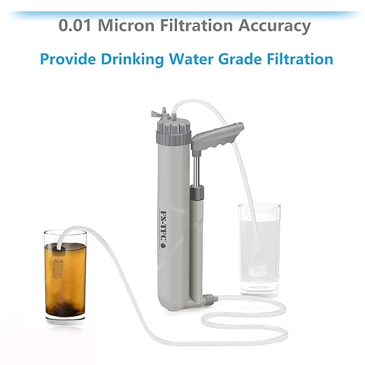 FS-TFC Water Purifier Survival Gear 4-Stage Portable Water Filter 1.5L/Min Fast Flow for Personal or Small Group Hiking, Camping, Travel, and Emergency Preparedness