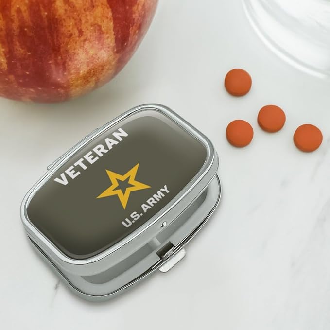 U.S. Army Veteran Logo Rectangle Pill Case Trinket Gift Box