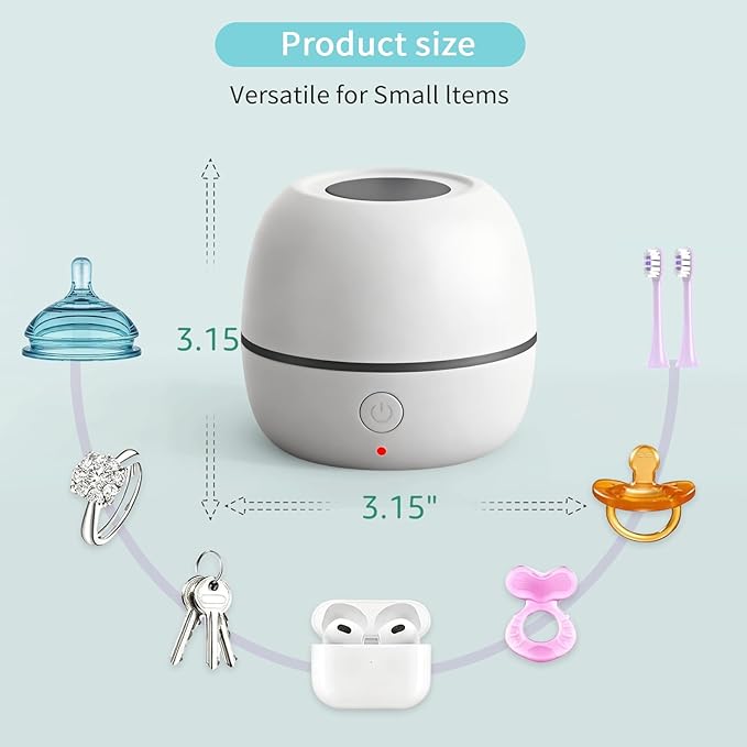 Portable Pacifier Sanitizer, UV Light Sanitizer Case for Pacifier, Type-C Rechargeable Mini Box, 99.9% Cleaned in 3 Minutes