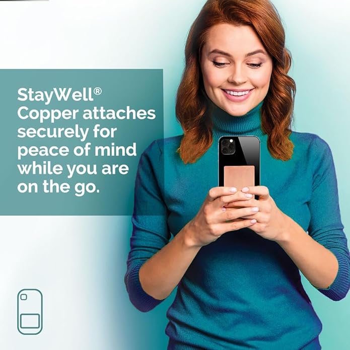 StayWell Pure Copper Plate Accessory Badge, Tablet or Cell Phone Health and Wellness Accessory (Two Sizes to Choose From)