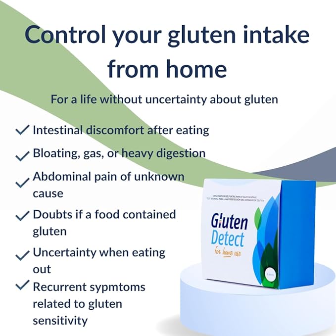 Gluten Detect Kit (6 Tests) - Rapid Home Test for Evaluating Gluten-Free Diet and Accidental Exposure via Urine.