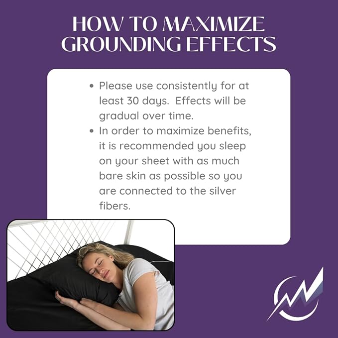 Grounding Sheet Twin,10% Sterling Silver Fibers, 90% Cotton, Earthing Sheet, 400 Thread-Count Luxurious Feel, 15" Deep Fitted Sheet (Light Grey, Twin)