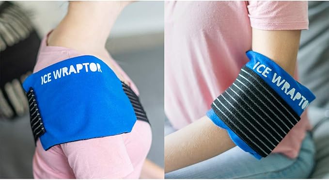 Ice Wraptor Compression Ice Wrap for Ice Packs or Reusable Ice Sheets up to 5x10”- Fits Any Body Part - Includes 1 ThermaFreeze Reusable Ice Sheet