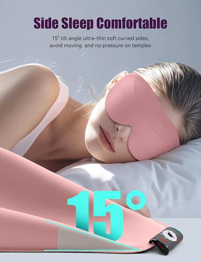 Sleep Mask for Side Sleeper Women Men, EVA BELLE Eye Mask for Sleeping Light Blocking, 3D Sleeping Mask Blackout, Soft Breathable Eye Shade Cover with Adjustable Elastic Strap for Travel Home Nap Rest