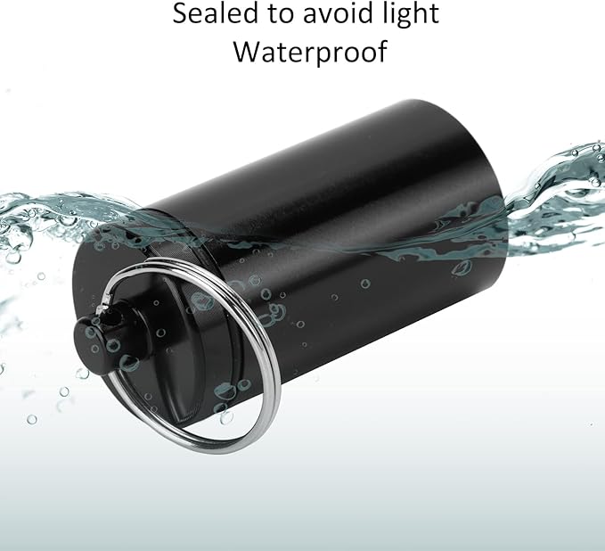 VBESTLIFE Keychain Pill Holder, Mini Portable Waterproof Aluminium Medicine Box Container Case Bottle for Outdoor Travel Camping